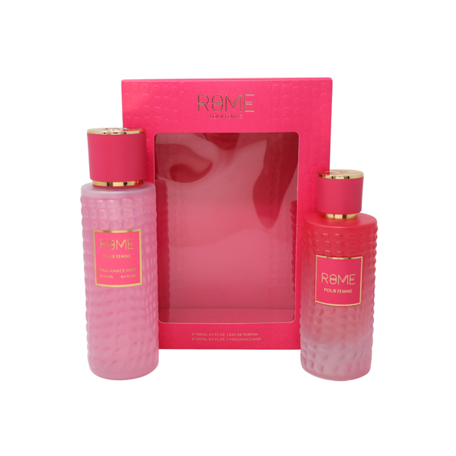 BHARARA MAST PERFUME ROME 2 PC (AGUA DE PERFUME DE 100 ML + ROCIO (BODY MIST) DE 250 ML)