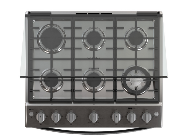 Estufa Whirlpool de Piso 30 Pulgadas con 6 Quemadores de Gas WFR7050S Función Freidora de Aire