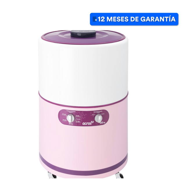 Lavadora Manual de Una tina redonda de 20 kg Rosa