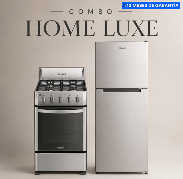 Combo HOME LUXE Refrigerador Inverter 9 pies + Estufa de Gas Al Piso 20 pulgadas