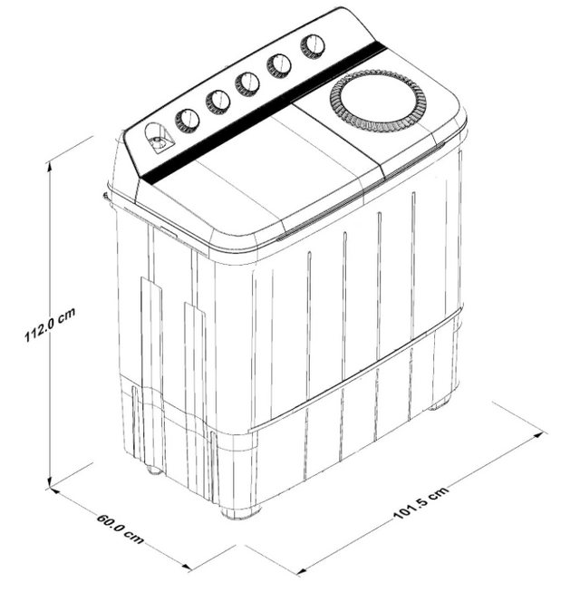 Combo HOME NOVA Lavadora 22kg Dos tinas Semiautomática+Estufa al piso con puerta panorámica 30"
