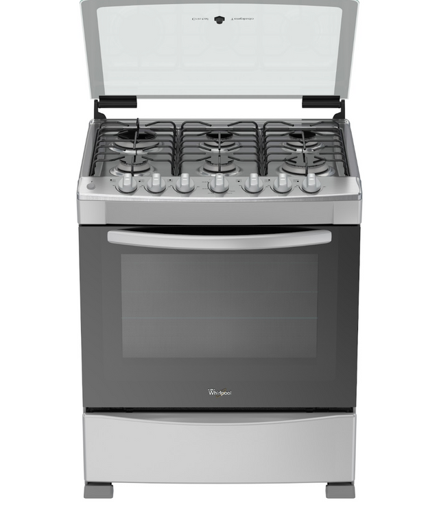 Estufa Whirlpool de Gas De Piso 30 pulgadas (IN) 6 quemadores Gris - sin inventario