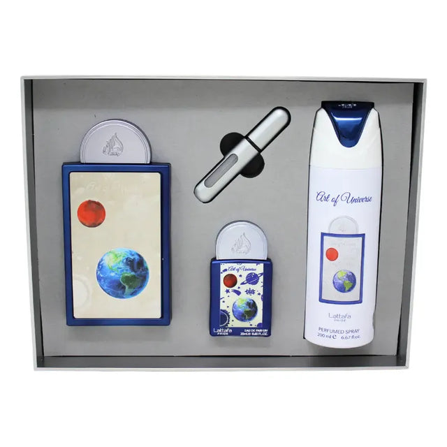 SET LATTAFA PRIDE ART OF UNIVERSE EDP 100 ML + EDP 20 ML + BODY MIST 200 ML 3 PC