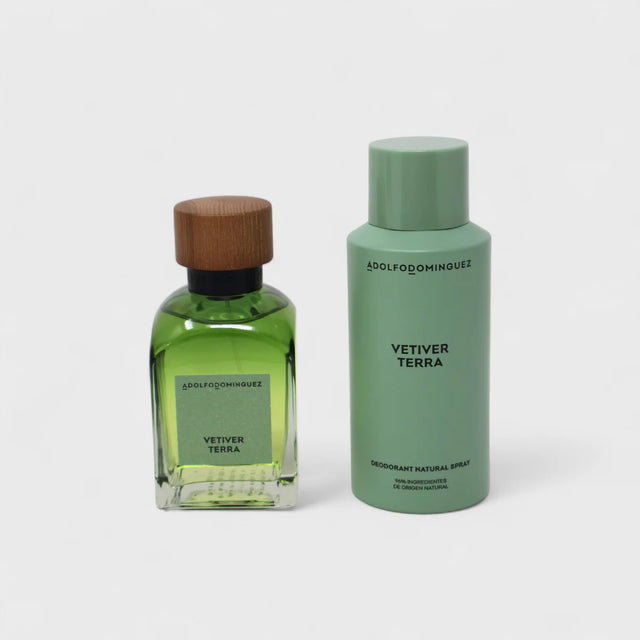 SET ADOLFO DOMINGUEZ VETIVER TERRA EDP + DESODORANTE
