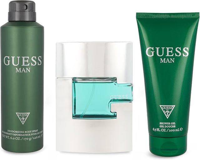 SET GUESS MAN EDT 75 ML + DESODORANTE 226 ML + GEL SHAMPOO DE BAÑO 200 ML