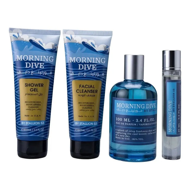 SET EMPER STALLION 53 MORNING DIVE EDP 100 ML + SHOWER GEL 100 ML + LIMPIADOR FACIAL 100 ML + PERFUME DE VIAJE 20 ML