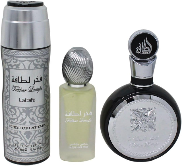 SET LATTAFA FAKHAR EDP 100 ML + ROCIO CABELLO 50 ML + ROCIO BODY MIST 200 ML