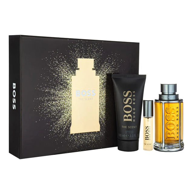 SET HUGO BOSS THE SCENT EDT 100 ML + EDT 10 ML + GEL SHAMPOO DE BAÑO 100 ML