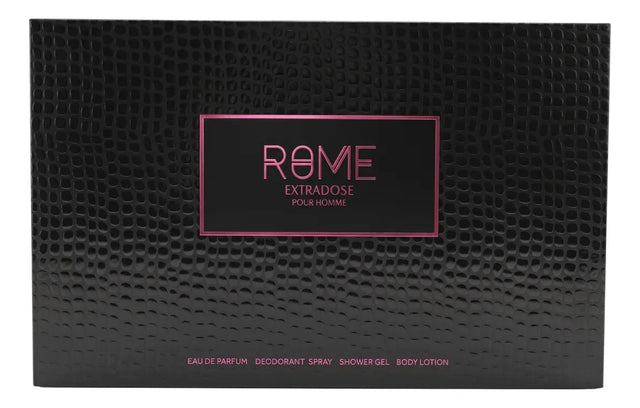 SET HOMBRE BHARARA MAST PERFUME ROME EXTRADOSE EDP 100 ML + EDP 15 ML + BODY MIST 150 ML + SHAMPOO 150 ML + CREMA CORPORAL 150 ML 5 PC