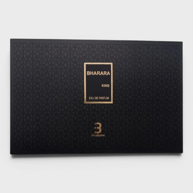 SET BHARARA KING EDP 100 ML + PERFUME DE 15 ML + PERFUME DE 15 ML + CREMA CORPORAL DE 200 ML + CREMA LOCION DESPUES DE AFEITAR DE 100 ML 5 PC