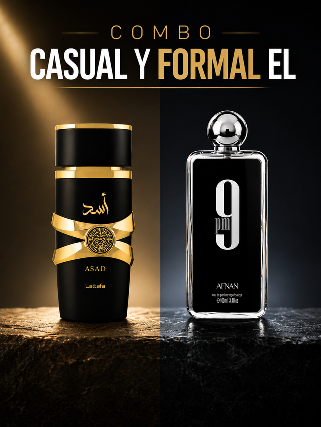 COMBO CASUAL Y FORMAL EL - LATTAFA ASAD EDP 100 ML + AFNAN 9PM EDP 100 ML