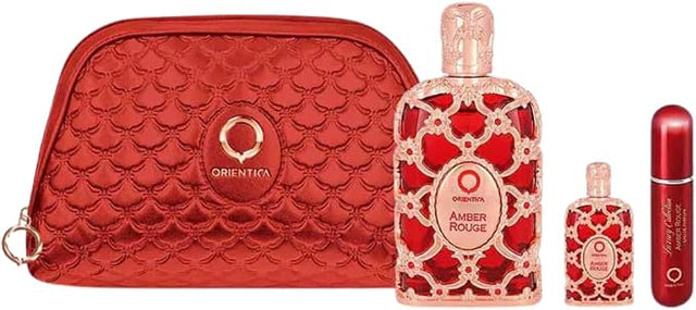 ORIENTICA AMBER ROUGE EDP 80 ML + EDP 7 5 ML + MINIATURA RELLENABLE DE 7 5 ML + BOLSO