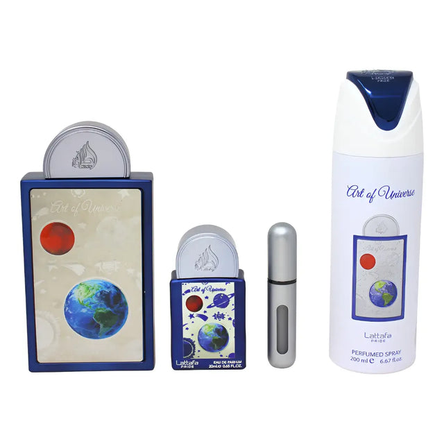 SET LATTAFA PRIDE ART OF UNIVERSE EDP 100 ML + EDP 20 ML + BODY MIST 200 ML 3 PC