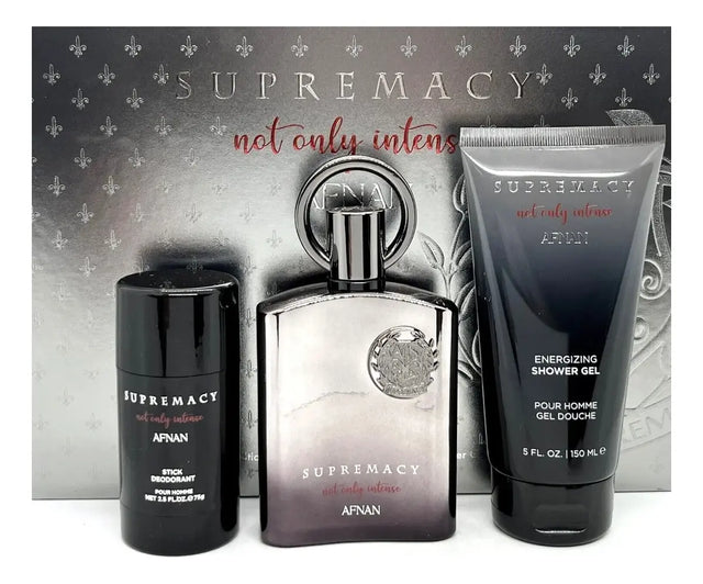 AFNAN SUPREMACY NOT ONLY INTENSE EXTRAIT DE PERFUME 100 ML + DESODORANTE 75 ML + GEL/SHAMPOO DE BAÑO 150 ML 3 PZ