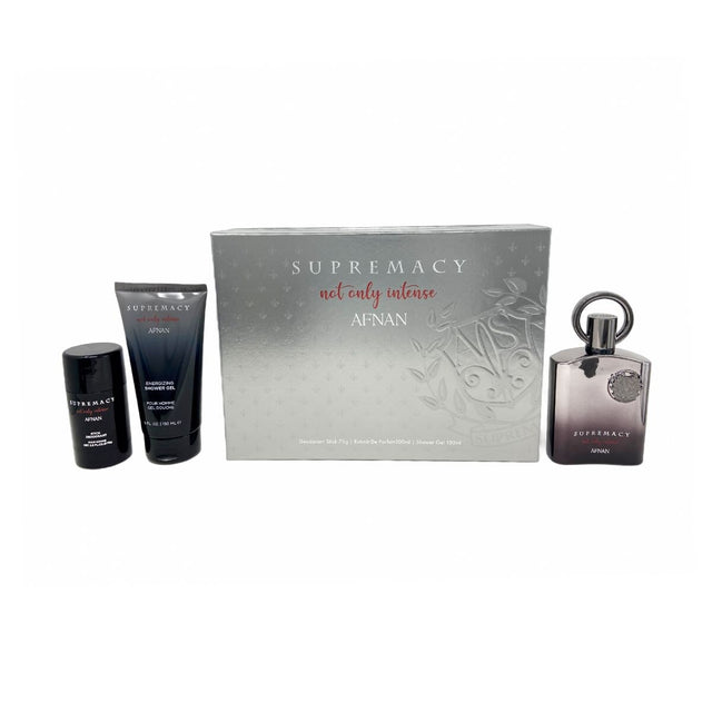 AFNAN SUPREMACY NOT ONLY INTENSE EXTRAIT DE PERFUME 100 ML + DESODORANTE 75 ML + GEL/SHAMPOO DE BAÑO 150 ML 3 PZ