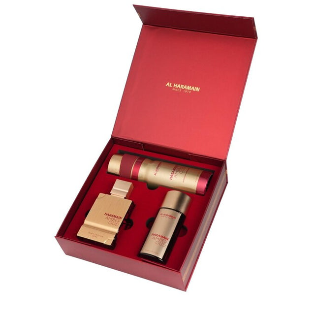 SET AL HARAMAIN AMBER OUD RUBY EDITION EDP 75 ML + EDP 30 ML + BODY DE 200 ML 3 PC