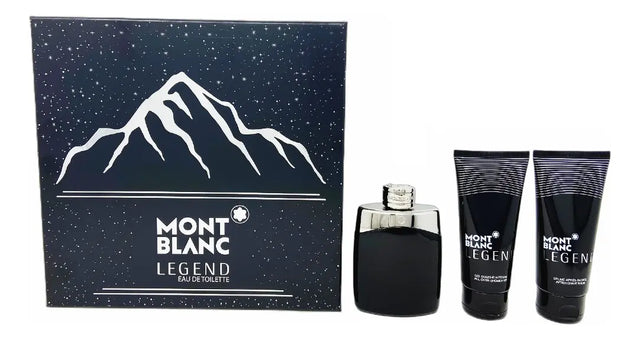 SET MONT BLANC LEGEND EDT 100 ML + GEL SHAMPOO DE BAÑO 100 ML + CREMA LOCION DESPUES DE AFEITAR 100 ML