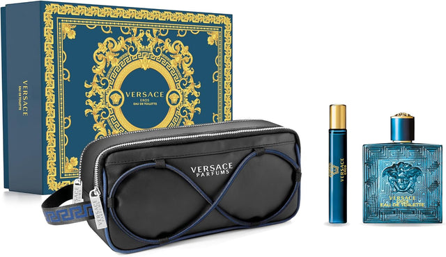 SET VERSACE EROS EDT 100 ML + EDT 10 ML + BOLSO