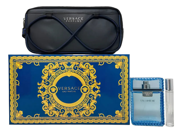 SET VERSACE EAU FRAICHE EDT 100 ML + EDT 10 ML + BOLSO