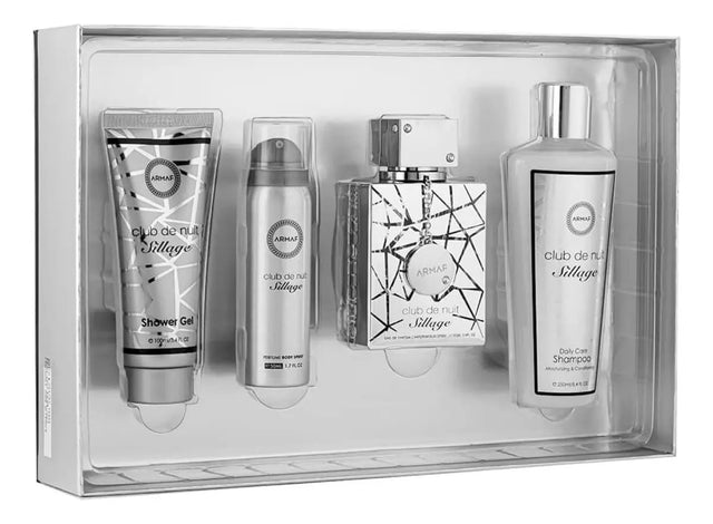 SET ARMAF CLUB DE NUIT SILLAGE 4 PZS EDP 105 ML + BODY MIST 50 ML + GEL DE BAÑO DE 100 ML + SHAMPOO DE BAÑO 250 ML