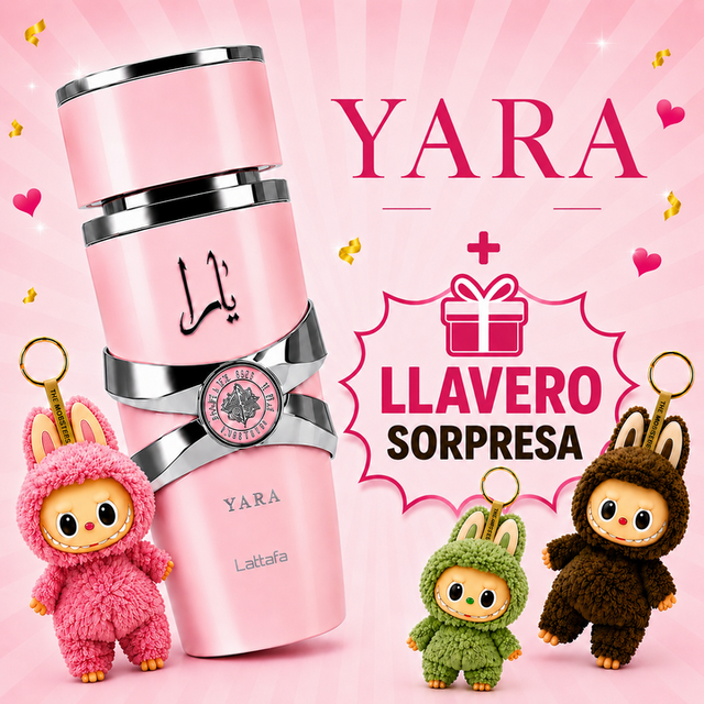 PROMO PERFUME YARA EDP 100 ML +  UN PELUCHE LLAVERO JUMBO 17 CM COLOR SORPRESA