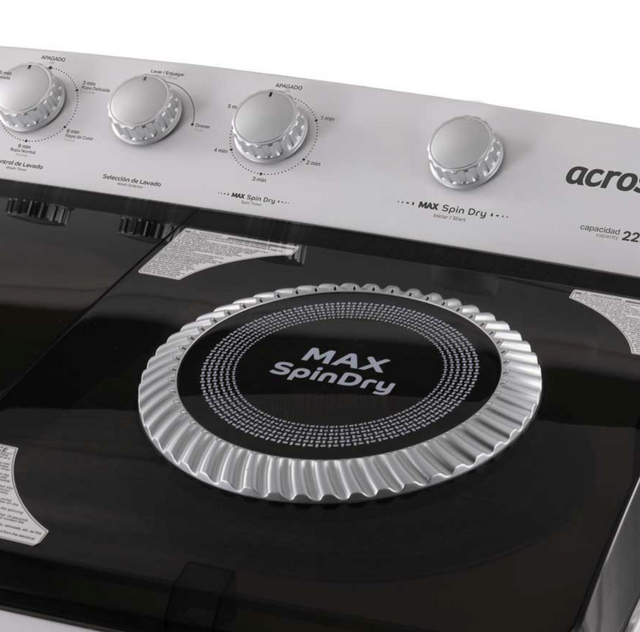 Lavadora 22kg Dos tinas Semiautomática MaxSpin Dry Blanca