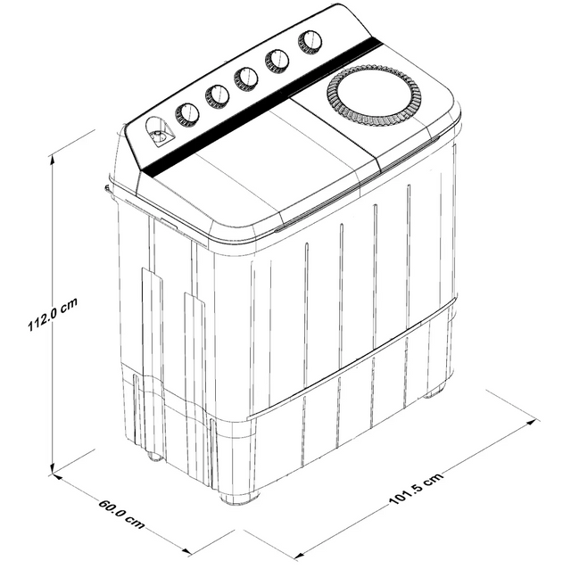 Lavadora 22kg Dos tinas Semiautomática MaxSpin Dry Blanca