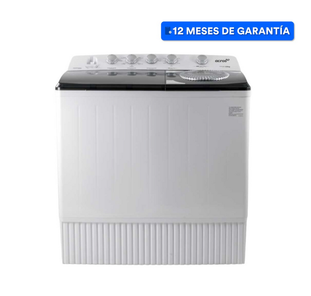 Lavadora 22kg Dos tinas Semiautomática MaxSpin Dry Blanca