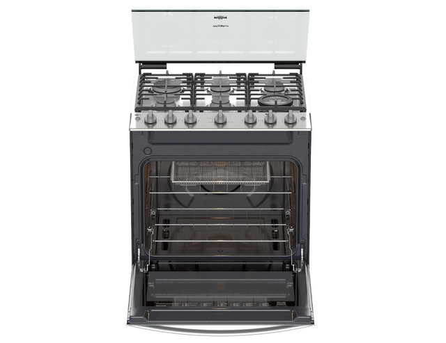 Estufa Whirlpool de Piso 30 Pulgadas con 6 Quemadores de Gas WFR7050S Función Freidora de Aire