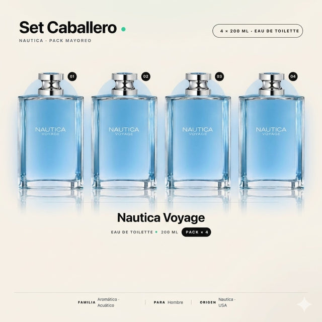 COMBO MARINO 4 NAUTICA VOYAGE EDT 200 ML - EL MATANICHOS