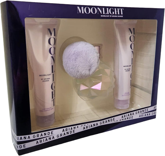 SET ARIANA GRANDE MOONLIGHT EDP DE 100 ML + CREMA CORPORAL DE 100 ML + GEL SHAMPOO DE BAÑO DE 100 ML 3 PC
