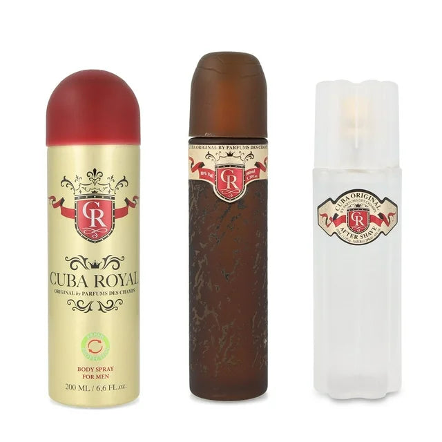 CUBA ROYAL EDT 100 ML + AFTER SHAVE 100 ML + DESODORANTE 200 ML 3 PC