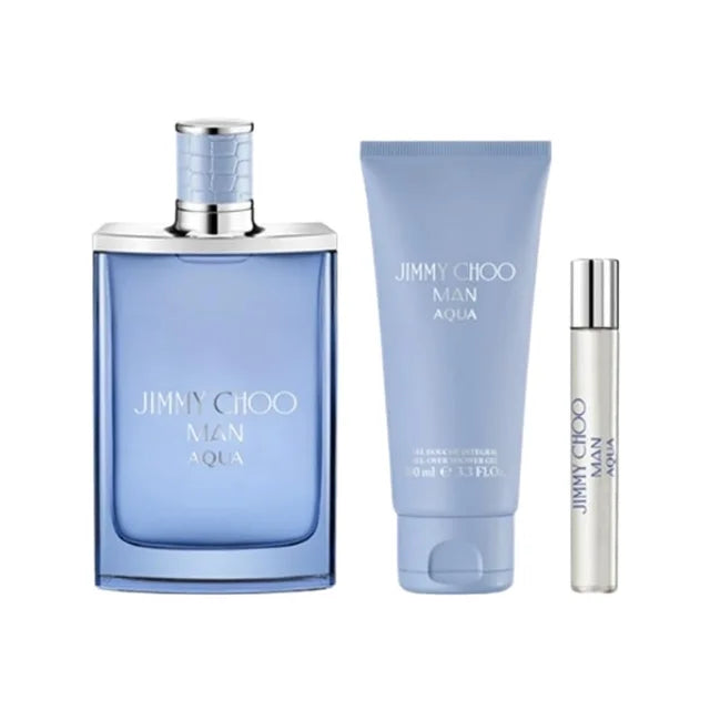 SET JIMMY CHOO AQUA EDT 100 ML + EDT 7 5 ML + GEL SHAMPOO DE BAÑO 100 ML