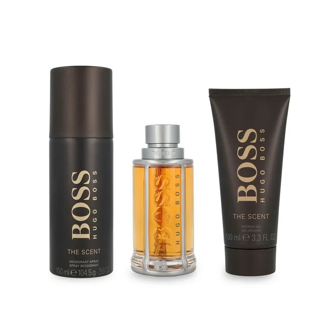 SET HUGO BOSS THE SCENT EDT 100 ML + GEL SHAMPOO DE BAÑO 100 ML + DESODORANTE 75 ML 3 PC
