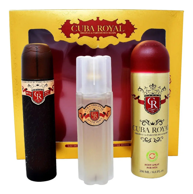 CUBA ROYAL EDT 100 ML + AFTER SHAVE 100 ML + DESODORANTE 200 ML 3 PC