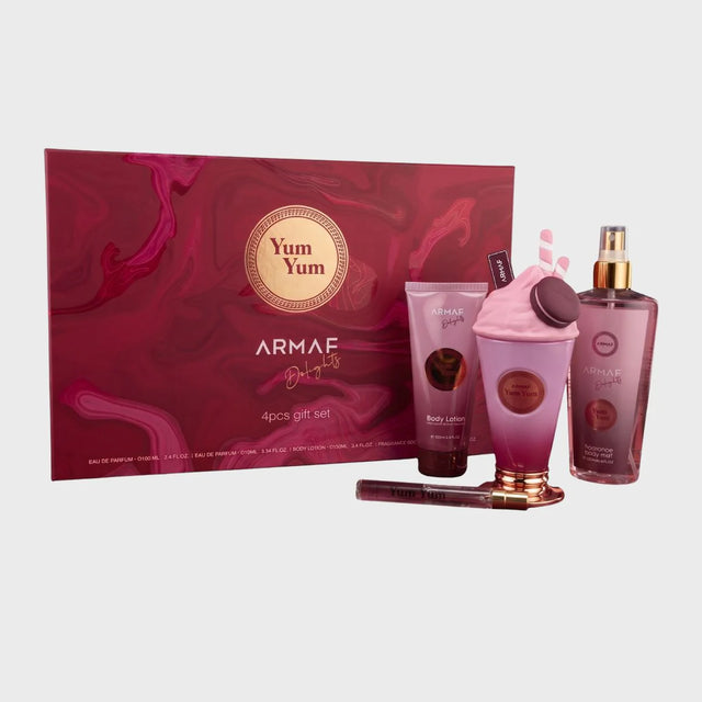 SET ARMAF DELIGHT YUM YUM  EDP 100 ML + EDP 10 ML + CREMA CORPORAL 100 ML + ROCIO BODY MIST DE 250 ML