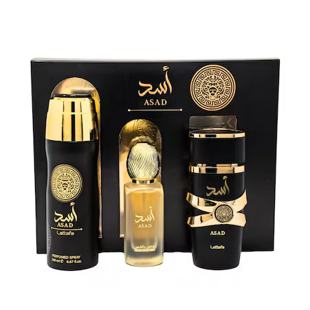 SET LATTAFA ASAD EDP 100 ML + ROCIO CABELLO 50 ML + ROCIO BODY MIST 200 ML