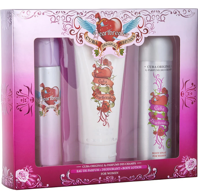 CUBA HEARTBREAKER DAMA EDP 100 ML + CREMA CORPORAL 200 ML + DESODORANTE 200 ML 3 PC
