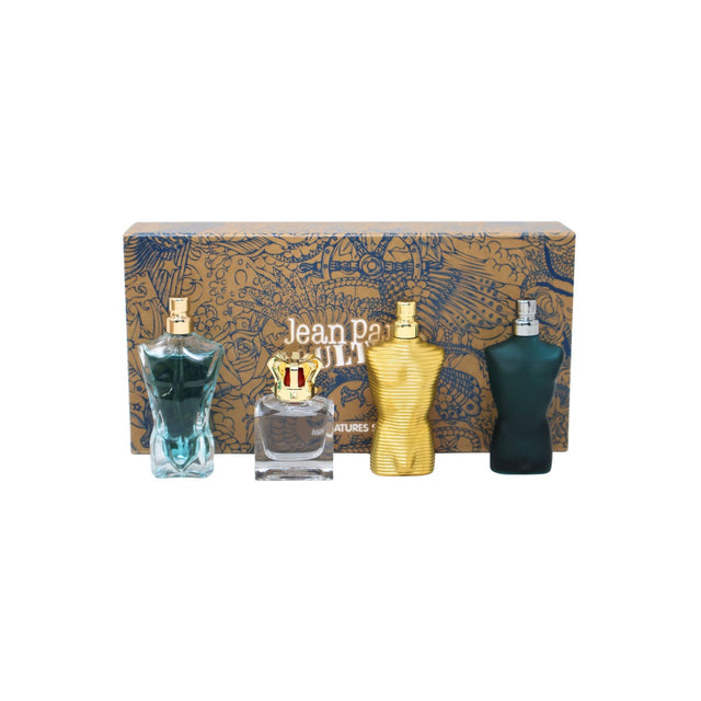 SET JEAN PAUL GAULTIER MINI LE MALE EDT 7 ML + LE MALE ELIXIR 7 ML + SCANDAL EDT 7 ML +  LE BEAU EDT 7 ML