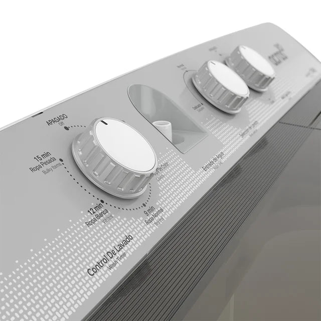 Lavadora Acros Semiautomática de Dos tinas de 13 kg MaxSpin Dry Blanca