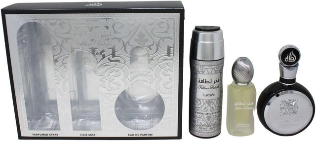 SET LATTAFA FAKHAR EDP 100 ML + ROCIO CABELLO 50 ML + ROCIO BODY MIST 200 ML