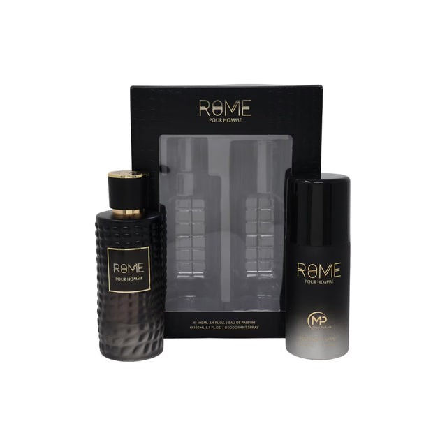 BHARARA MAST PERFUME ROME AGUA DE PERFUME DE 100 ML DESODORANTE DE 150 ML 2 PC