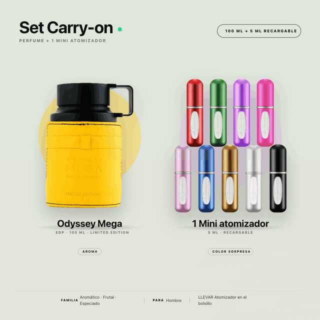 ARMAF ODYSSEY MEGA EDP 200 ML + FRASCO PARA DECANT DE VIAJE CON ATOMIZADOR