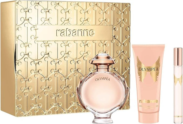 SET PACO RABANNE OLYMPEA METAL EDP 80 ML + EDP 6 ML + CREMA CORPORAL 100 ML