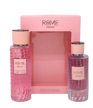 BHARARA MAST PERFUME ROME PARADOX 2 PC (AGUA DE PERFUME DE 100 ML + ROCIO (BODY MIST) DE 250 ML)