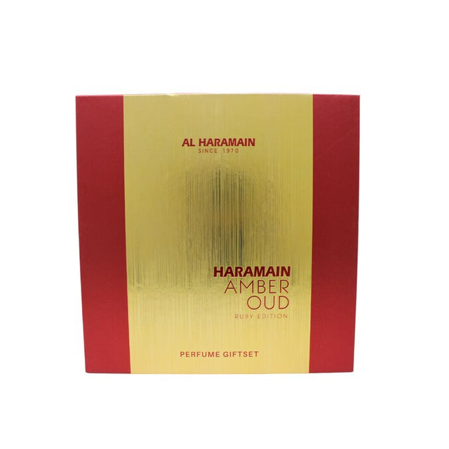 SET AL HARAMAIN AMBER OUD RUBY EDITION EDP 75 ML +  EDP 30 ML + BODY DE 200 ML 3 PC