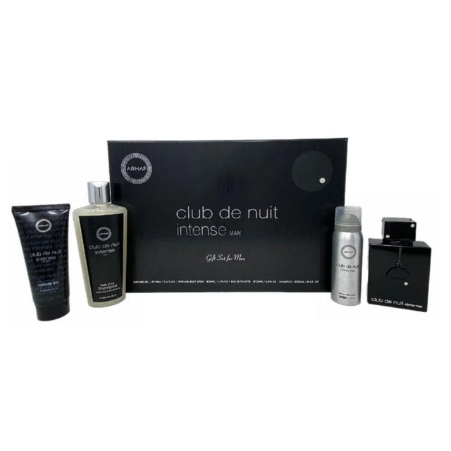 ARMAF CLUB DE NUIT INTENSE EDT 100 ML + GEL SHAMPOO DE BAÑO DE 100 ML + ROCIO BODY MIST DE 50 ML + GEL SHAMPOO DE BAÑO DE 250 ML - 4 PC
