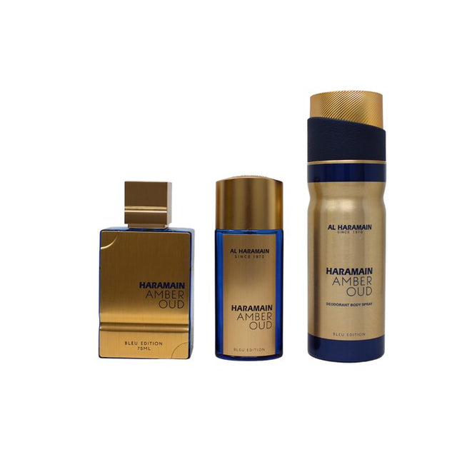 SET AL HARAMAIN AMBER OUD BLEU EDITION EDP 75 ML + EDP 30 ML + BODY DE 200 ML 3 PC