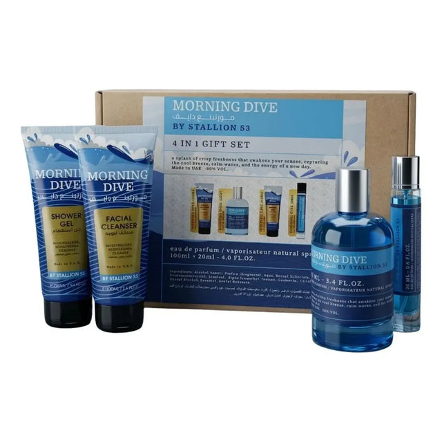 SET EMPER STALLION 53 MORNING DIVE EDP 100 ML + SHOWER GEL 100 ML + LIMPIADOR FACIAL 100 ML + PERFUME DE VIAJE 20 ML