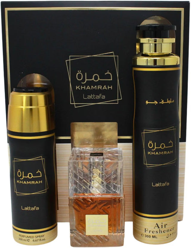 SET LATTAFA KHAMRAH EDT 100 ML + BODY MIST 200 ML + BODY MIST 300 ML